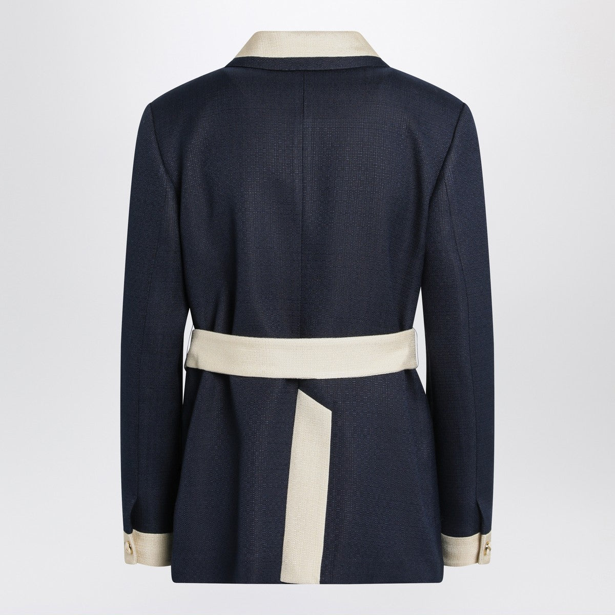 Valentino Blue/ivory jacket with belt Valentino