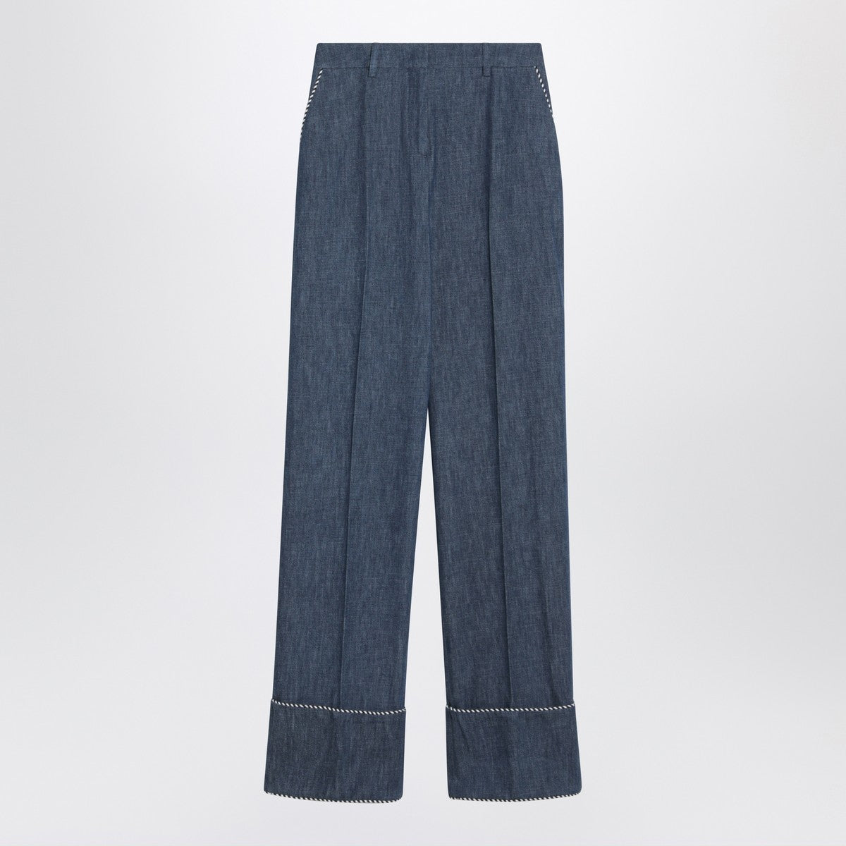 Valentino Blue trousers in Chambray Denim Valentino