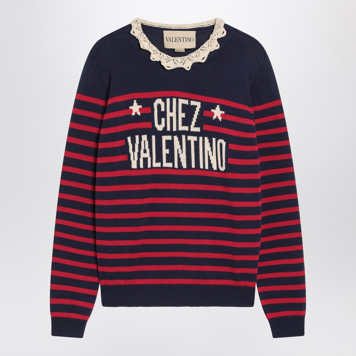 Blue striped Chez Valentino top Valentino