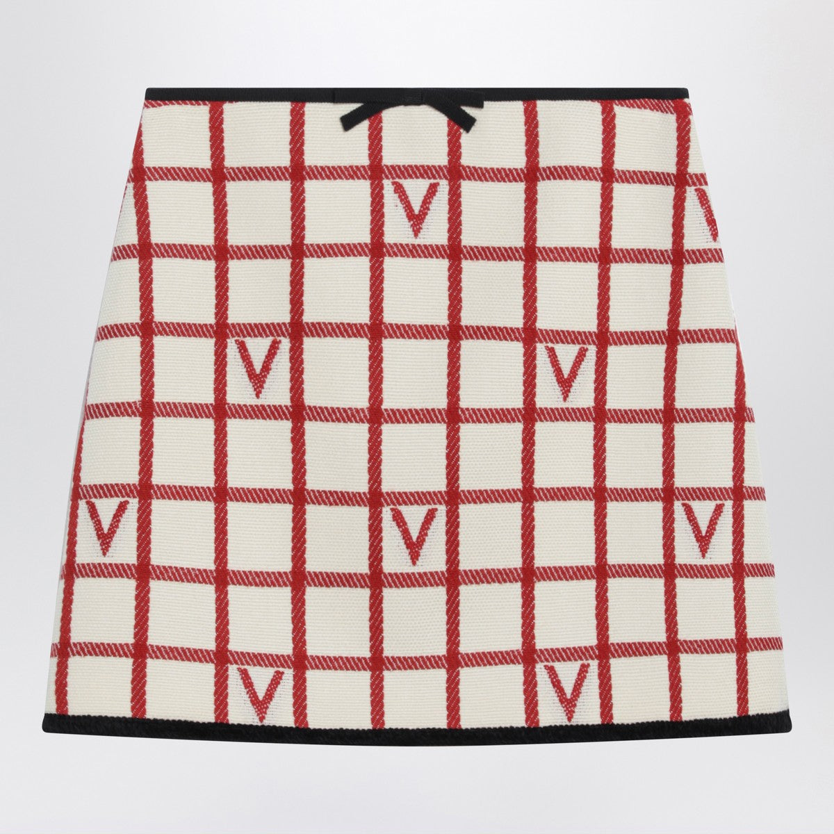Valentino Ivory skirt with Check Vlogo pattern Valentino