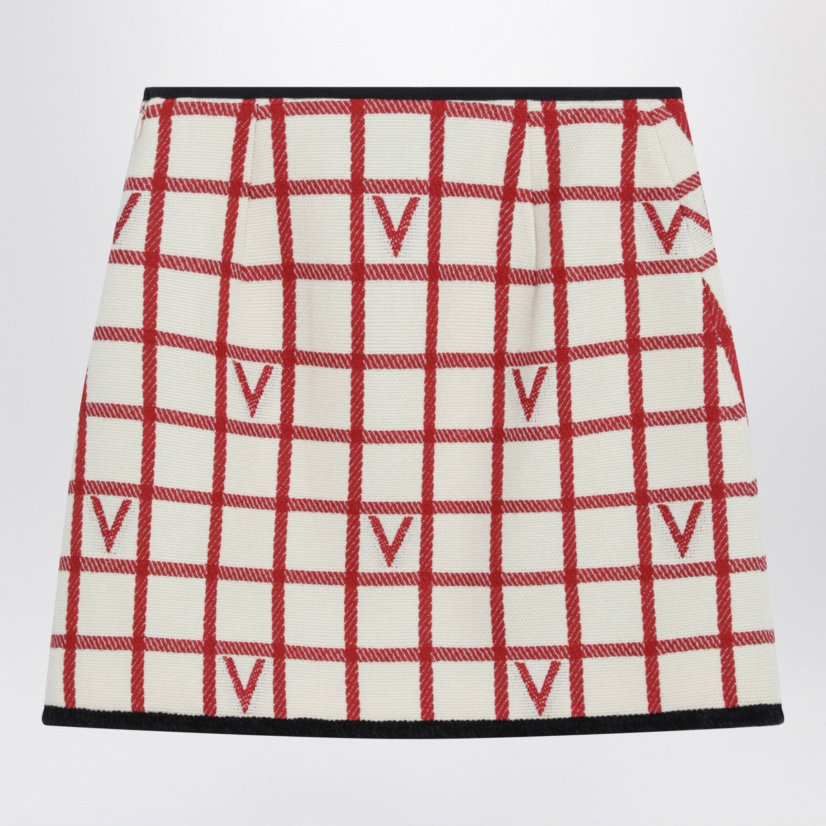 Valentino Ivory skirt with Check Vlogo pattern Valentino