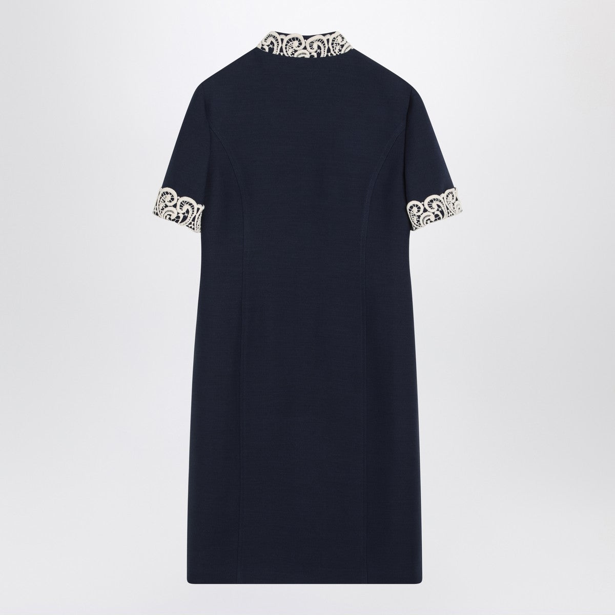 Valentino Indigo blue dress with macramé trim Valentino