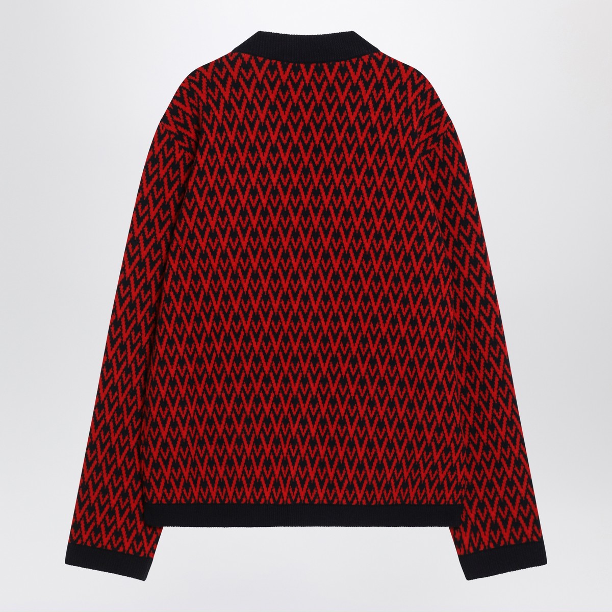 Valentino Jacquard patterned cardigan Toute la V red/navy blue Valentino