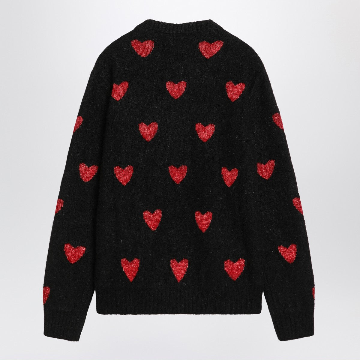 Valentino Jacquard heart pattern sweater black/red Valentino