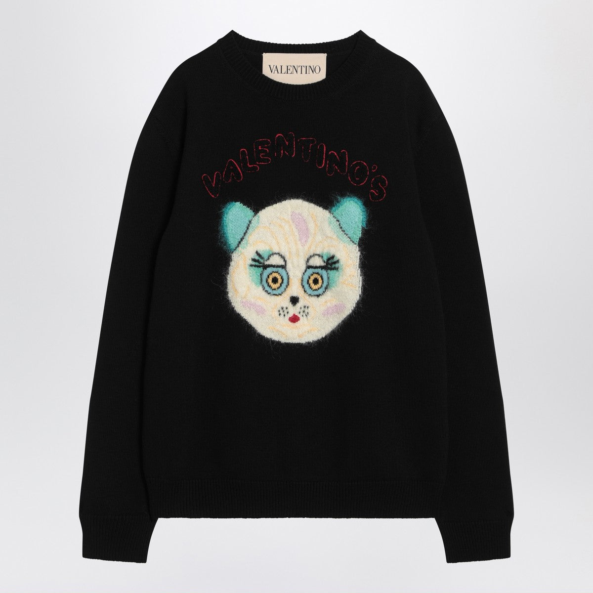 Valentino Black sweater with Le Chat de la Maison patch Valentino