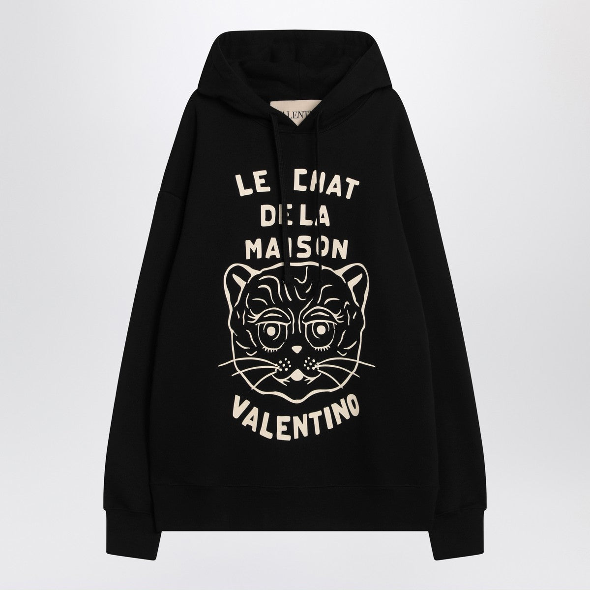 Valentino Black sweatshirt with Le Chat de la Maison patch Valentino