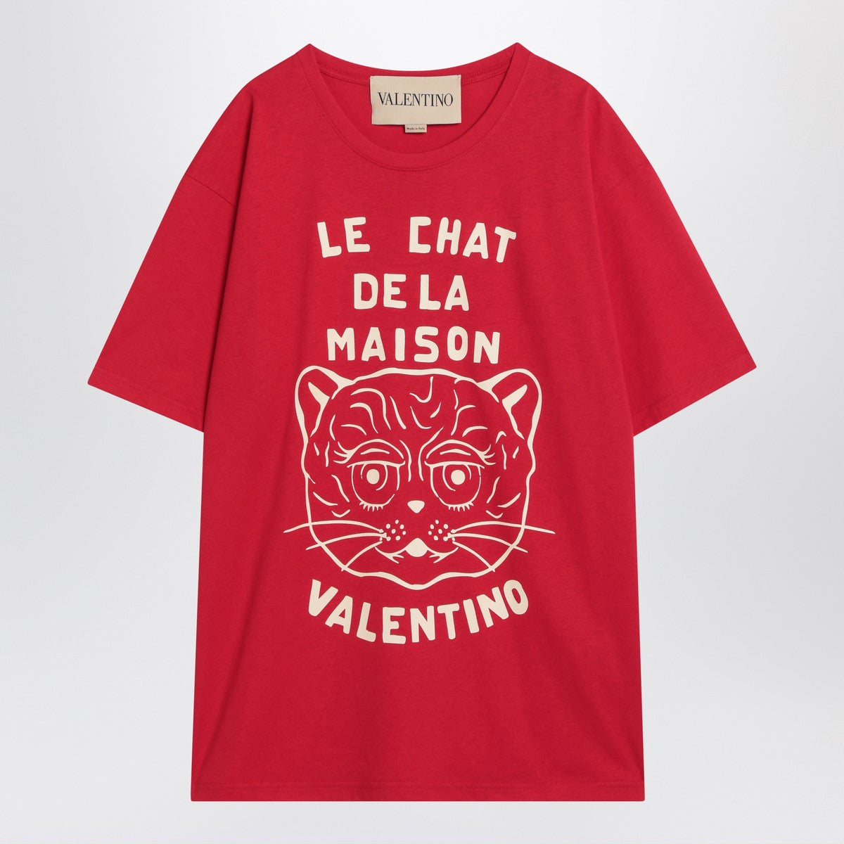 Valentino Red T-shirt with Le Chat de la Maison print Valentino