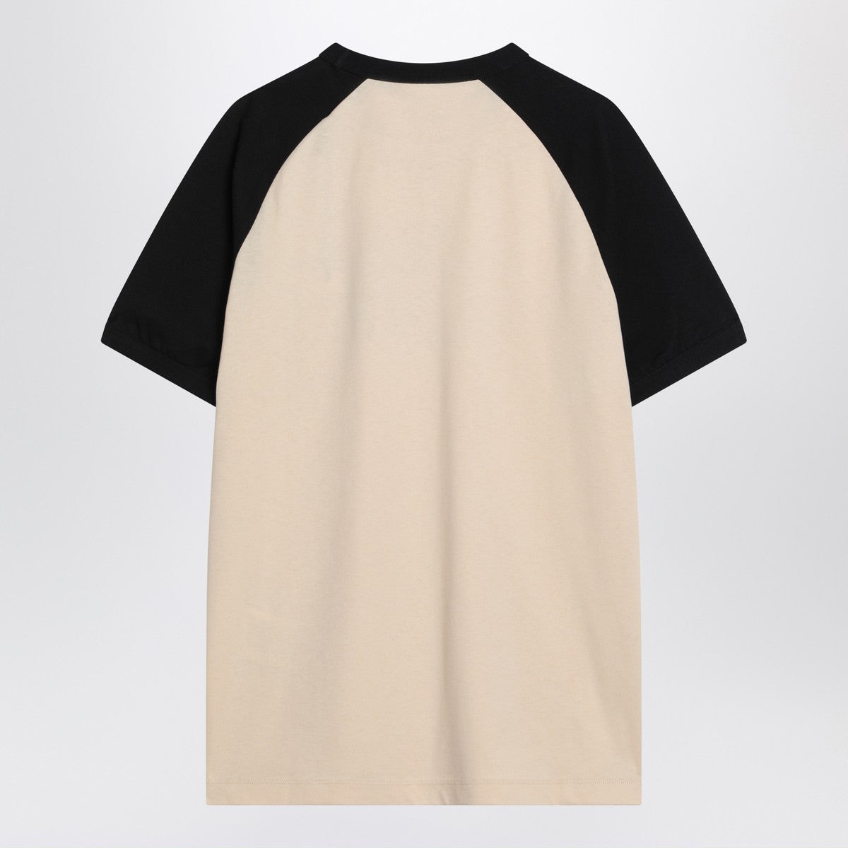 Butter/black T-shirt with Chez Valentino print Valentino