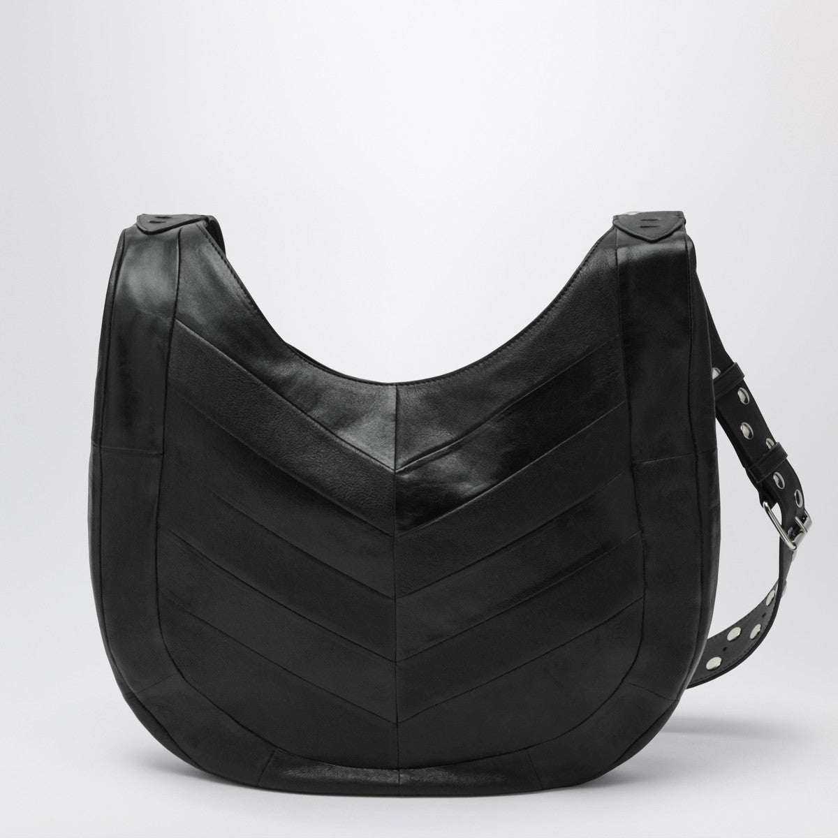 Valentino Garavani Medium Hoboho bag in black chevron-pattern nappa Valentino Garavani