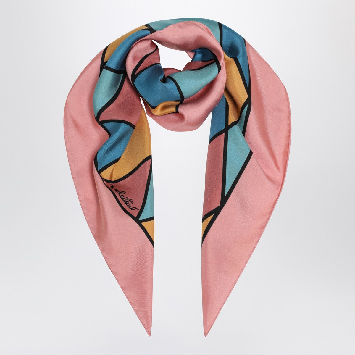 Valentino Garavani Silk scarf with colorful diamond pattern Valentino Garavani
