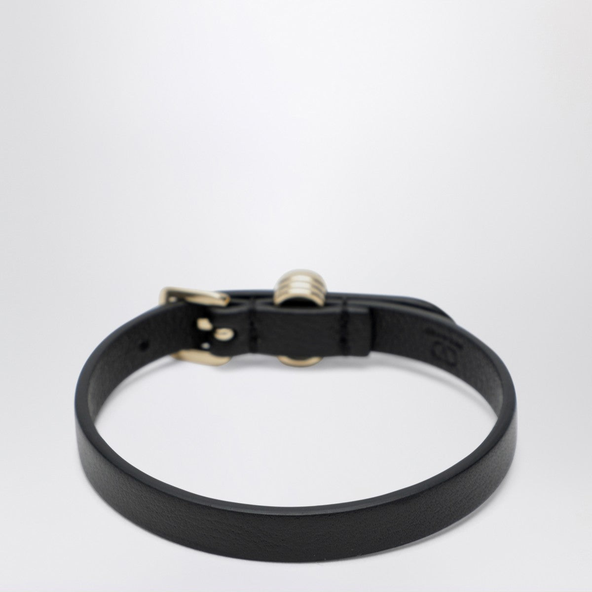 Valentino Garavani Ovalette black leather and crystal bracelet Valentino Garavani