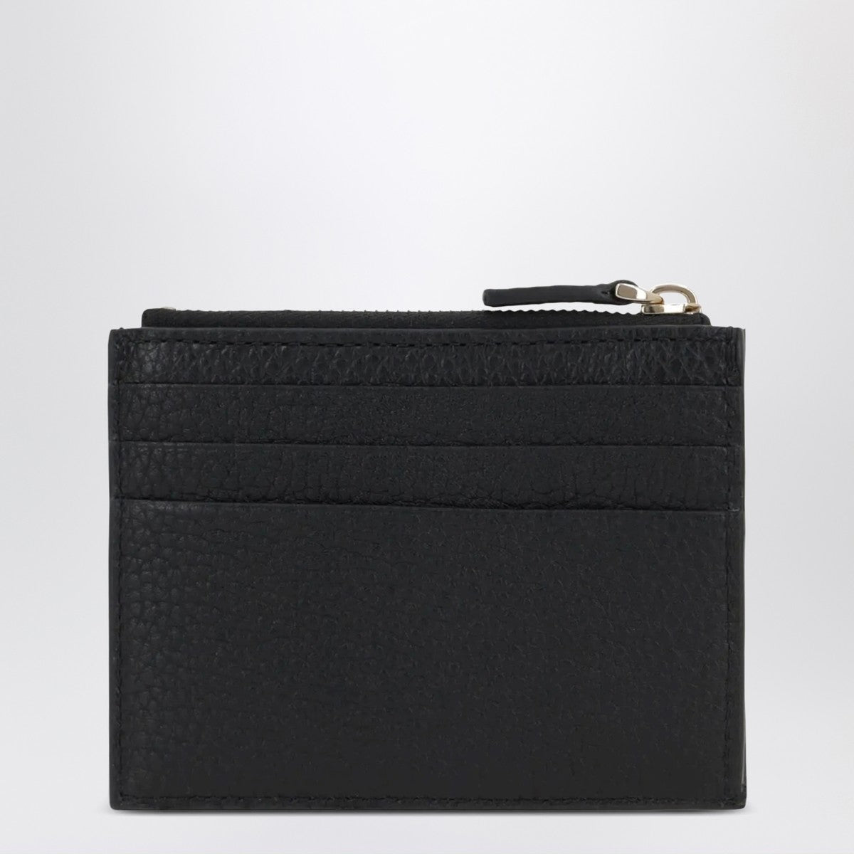 Valentino Garavani Rockstud zipped card holder in black leather Valentino Garavani