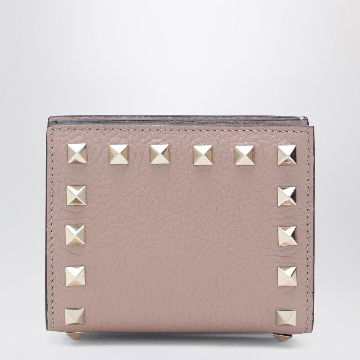 Valentino Garavani Rockstud blush pink grained-leather wallet Valentino Garavani
