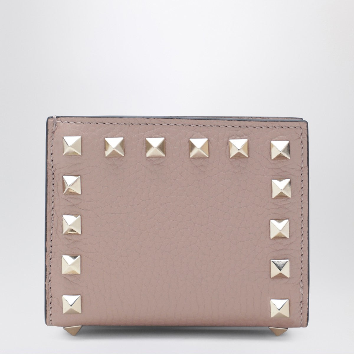 Valentino Garavani Rockstud blush pink grained-leather wallet Valentino Garavani