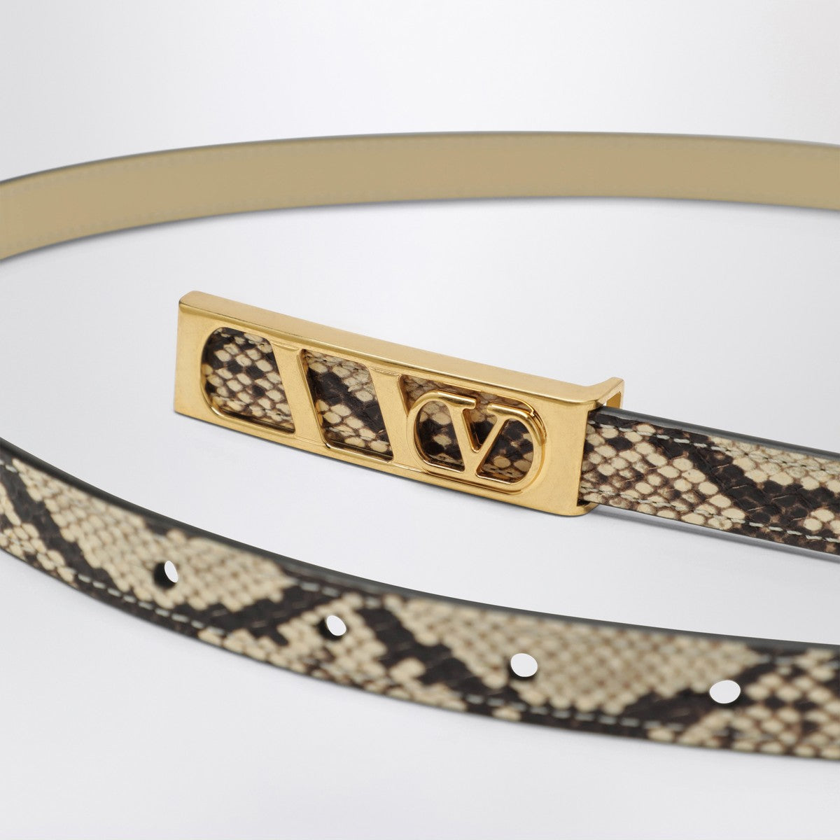Valentino Garavani Volgo Signature belt with python print Valentino Garavani