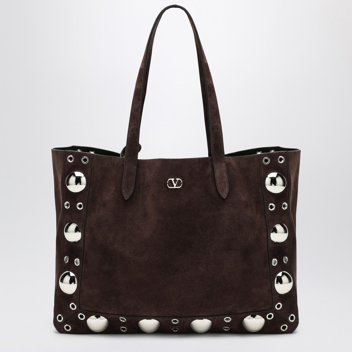 Valentino Garavani Medium Nellcôte Tote in Dark Brown Suede Valentino Garavani