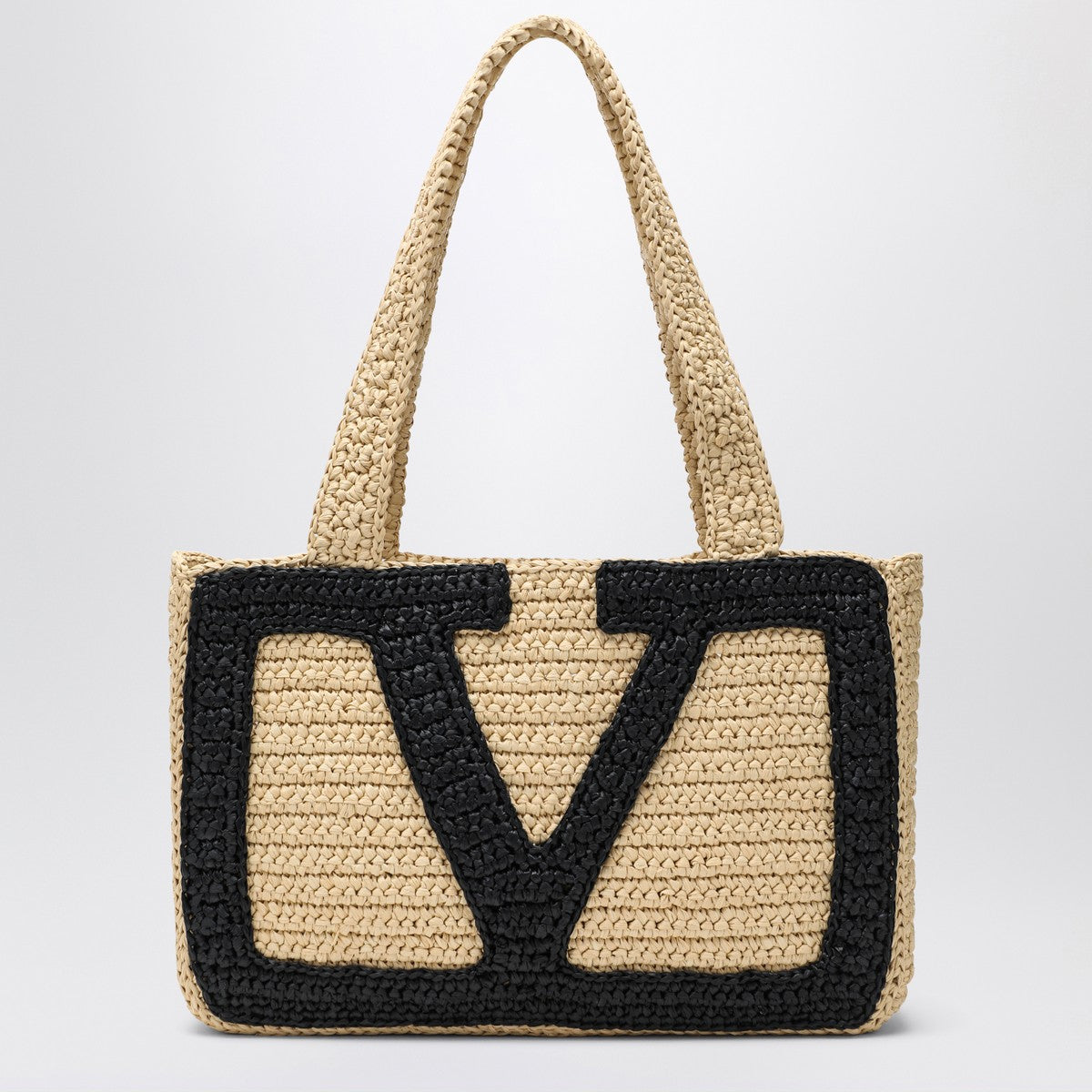 Valentino Garavani Viva Superstar Crochet medium natural/black bag Valentino Garavani