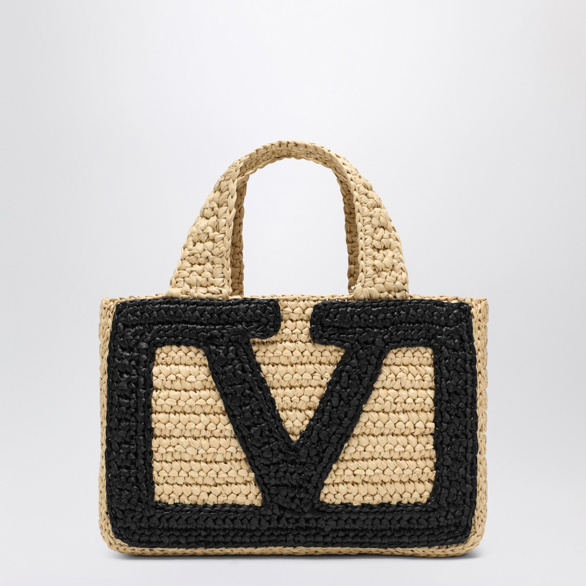 Valentino Garavani Viva Superstar Crochet small natural/black bag Valentino Garavani