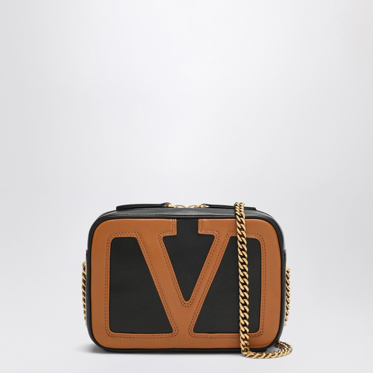 Valentino Garavani Viva Superstar chain belt bag black/spice Valentino Garavani