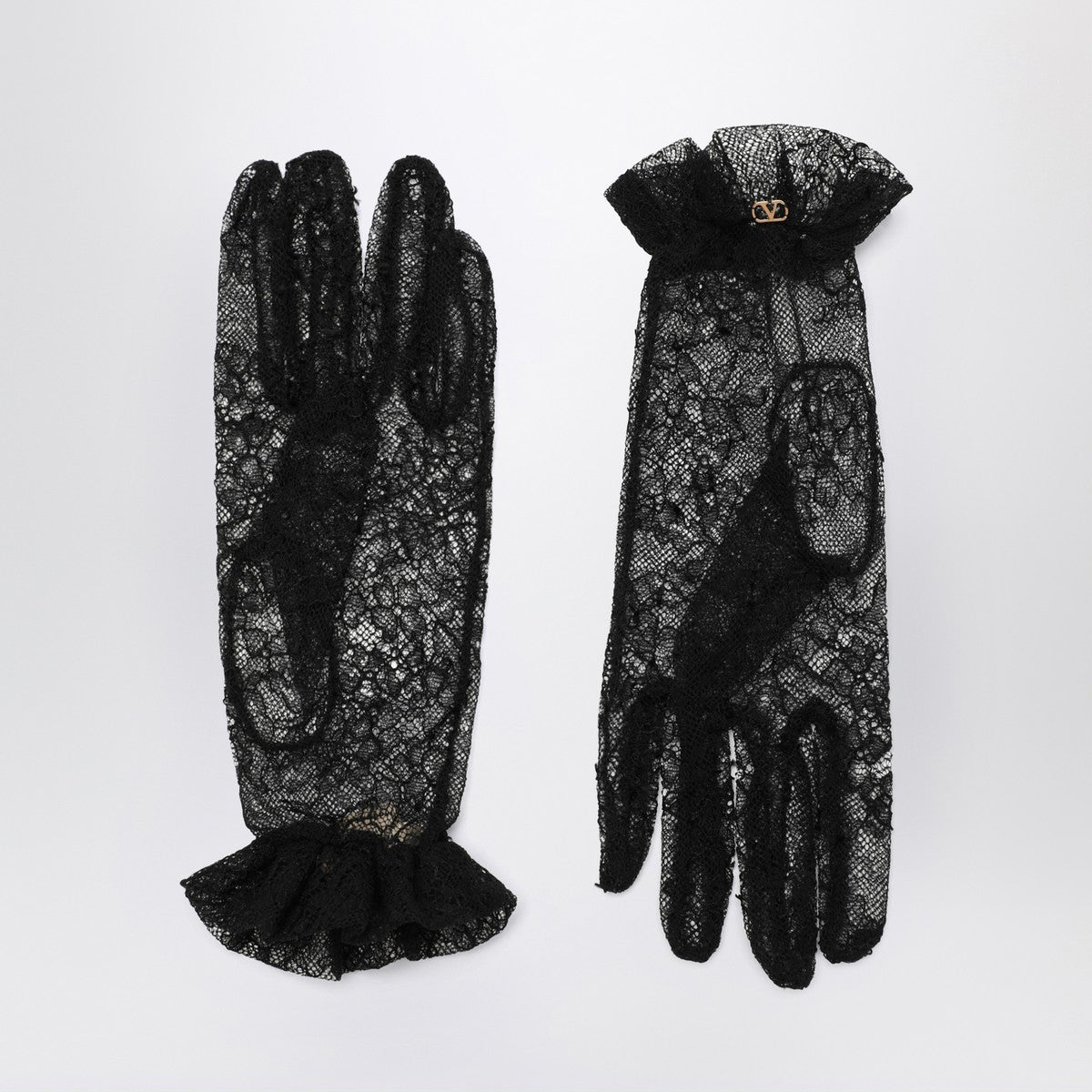 Valentino Garavani Black lace Vlogo Signature gloves Valentino Garavani