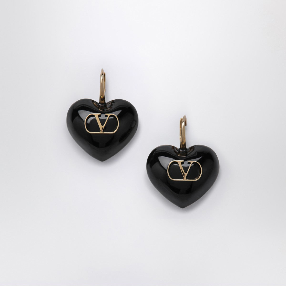 Valentino Garavani Black Coeur Royal earrings Valentino Garavani