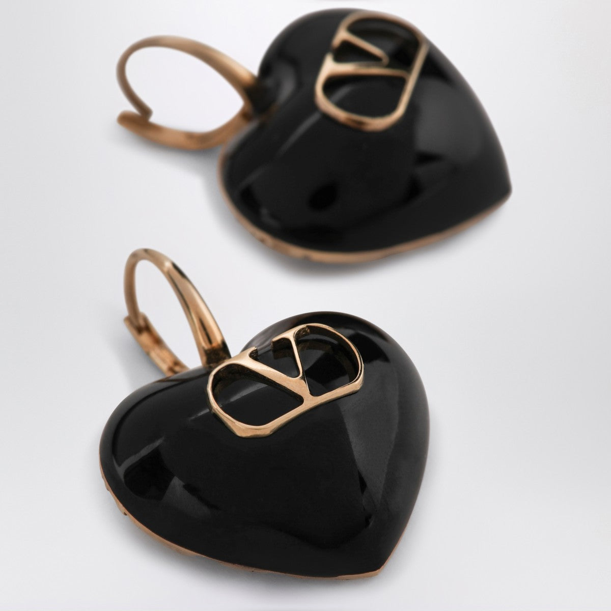 Valentino Garavani Black Coeur Royal earrings Valentino Garavani