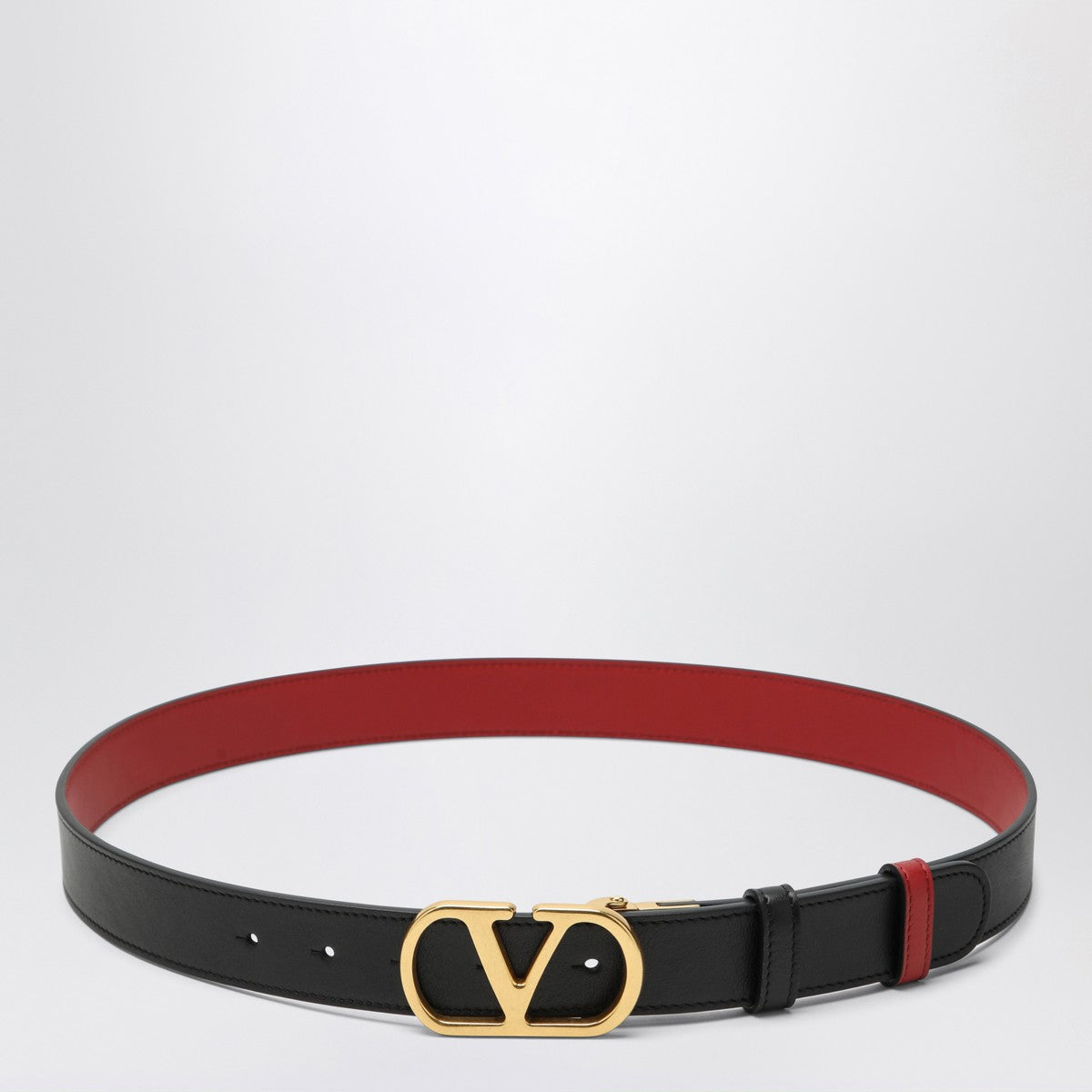 Valentino Garavani Reversible VLogo Signature belt in black/red Valentino Garavani