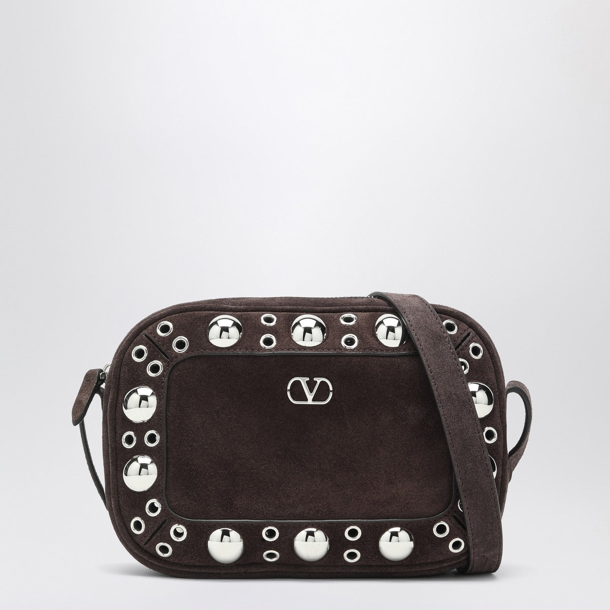 Valentino Garavani Nellcôte bag brown in suede with studs and rivets Valentino Garavani