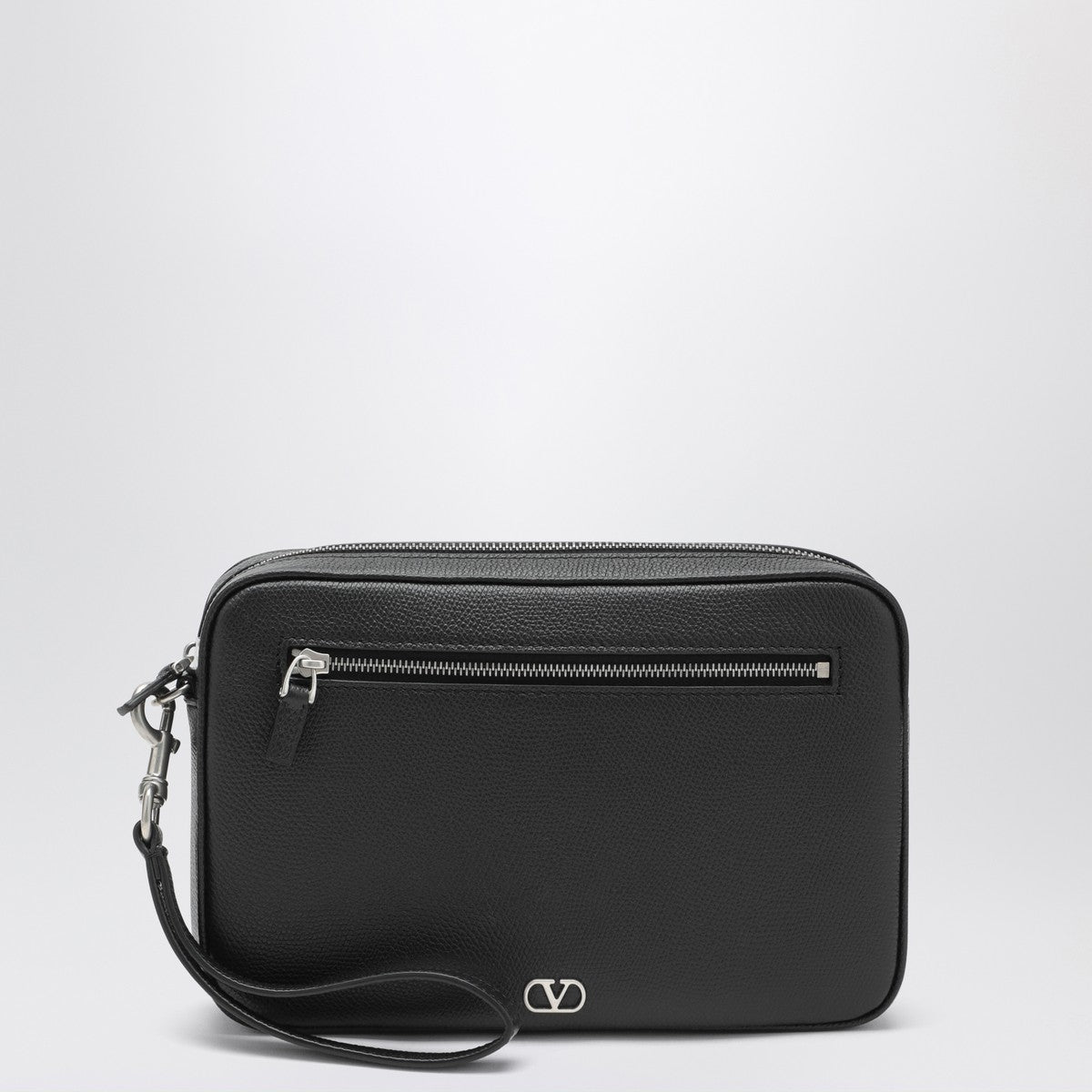 Valentino Garavani Vlogo Signature clutch black in grained calfskin Valentino Garavani