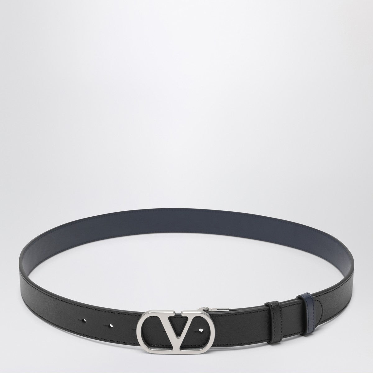 Valentino Garavani Reversible Vlogo Signature belt Black/Marine Valentino Garavani