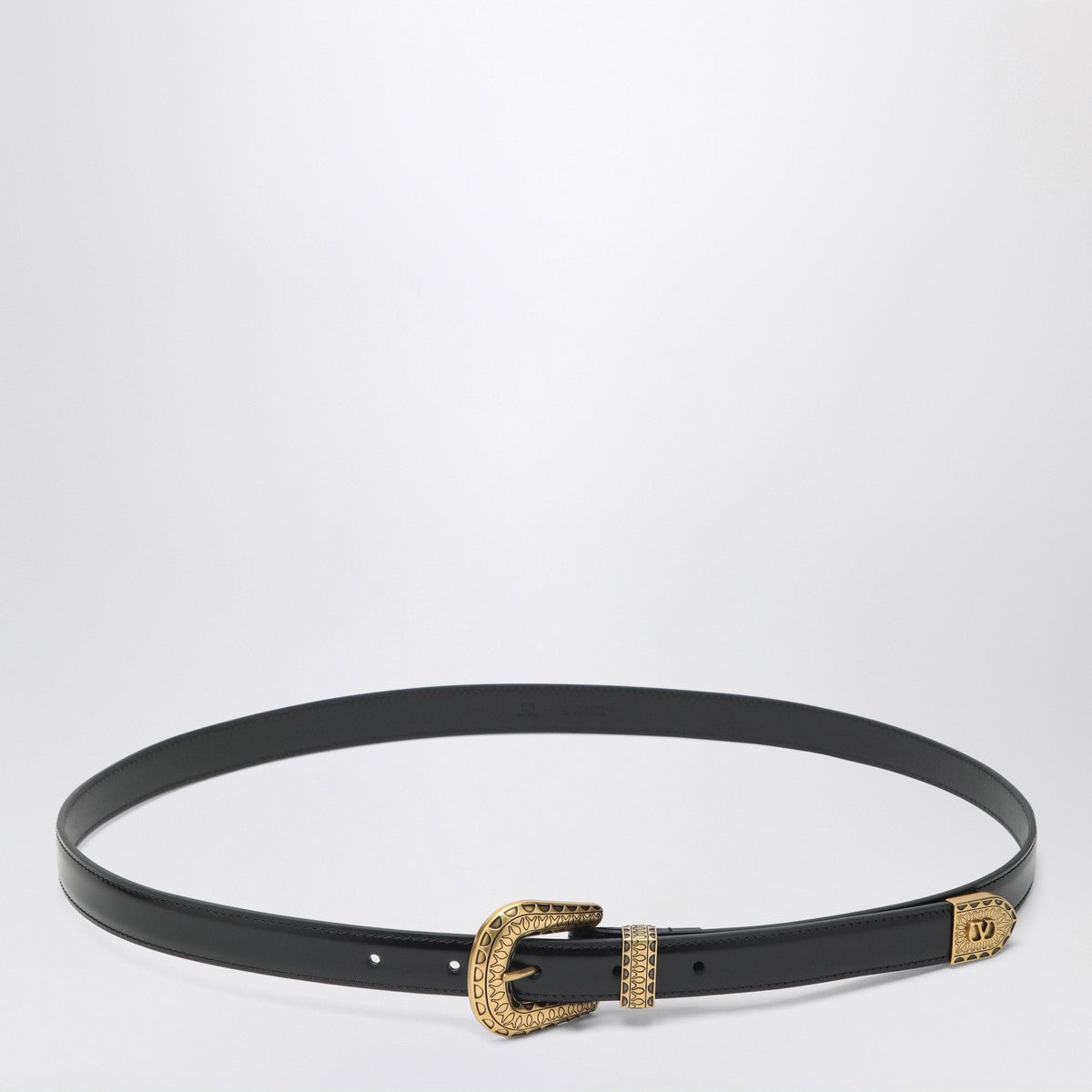 Valentino Garavani Black VLogo Signature belt in polished calfskin Valentino Garavani