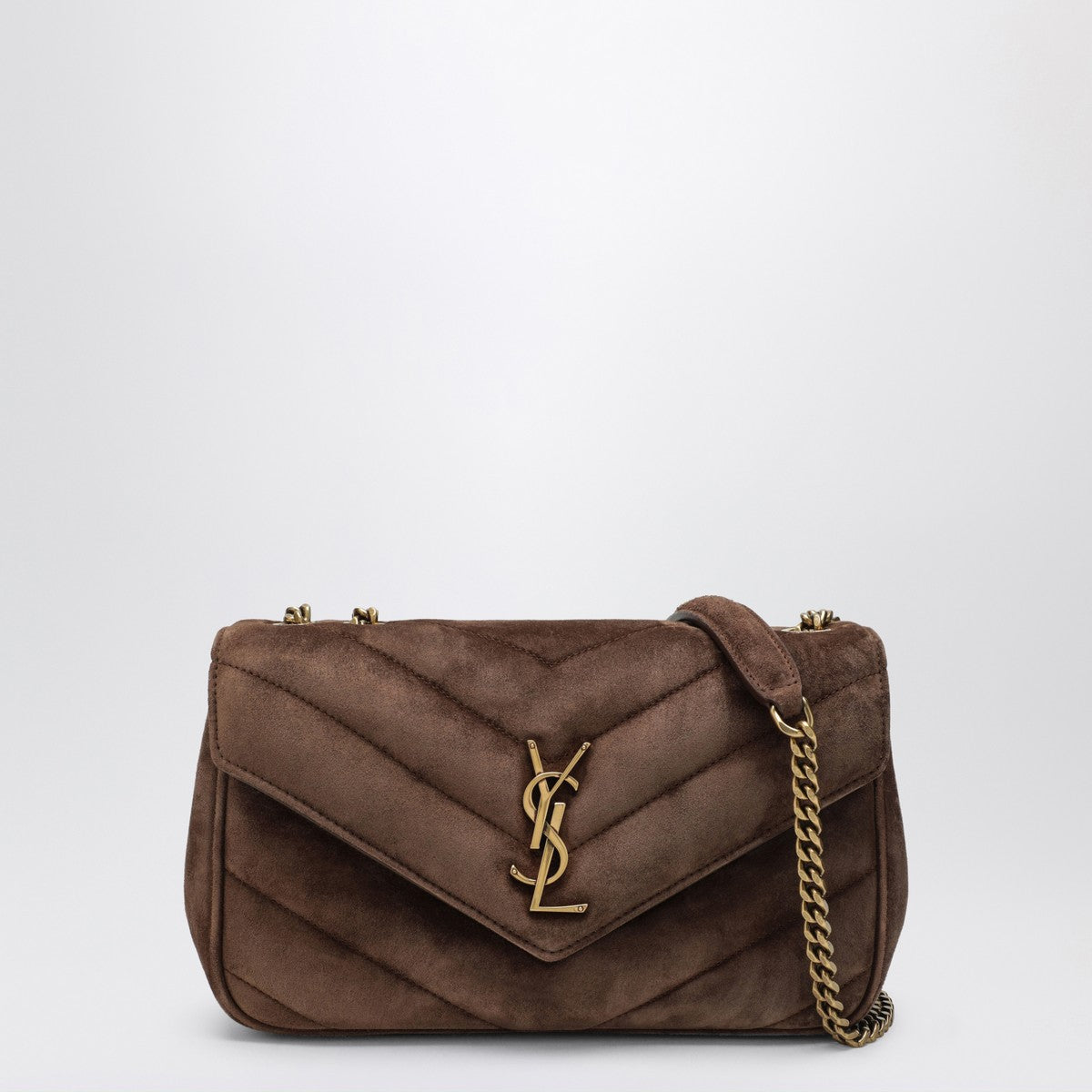 Saint Laurent Small LouLou bag in brown quilted suede Saint Laurent