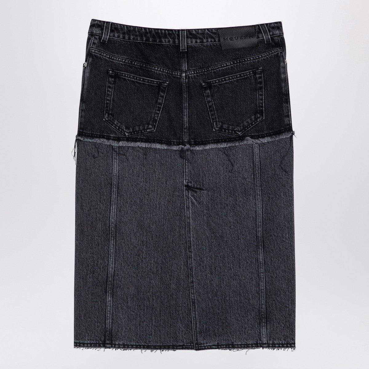 Alexander McQueen Two-tone black denim skirt Alexander Mcqueen