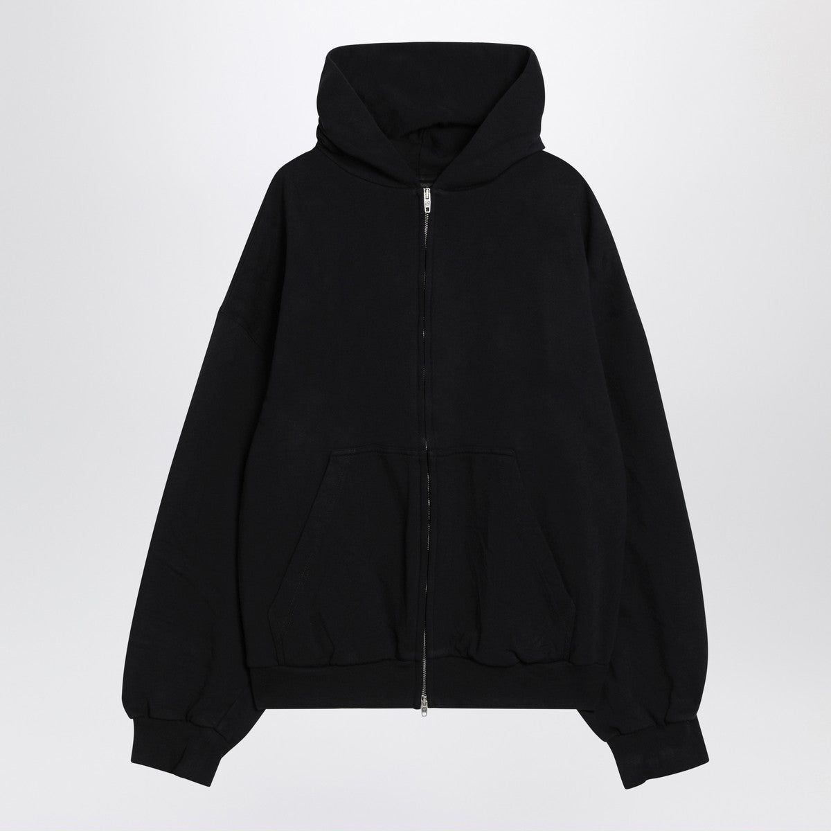 Balenciaga Washed black Flipped Uni Regular Fit zip hoodie Balenciaga