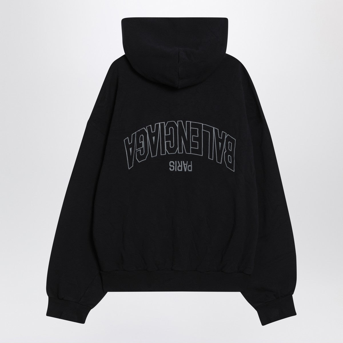 Balenciaga Washed black Flipped Uni Regular Fit zip hoodie Balenciaga