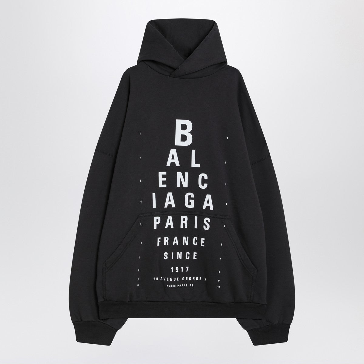 Balenciaga Optical black washed oversized hoodie Balenciaga