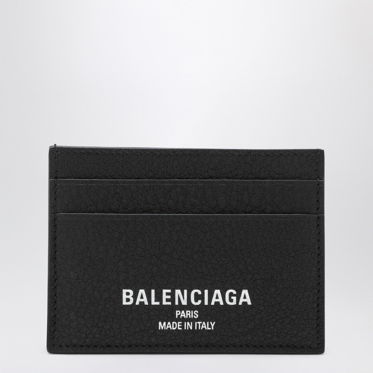 Balenciaga Black Credit cardholder in hammered leather Balenciaga