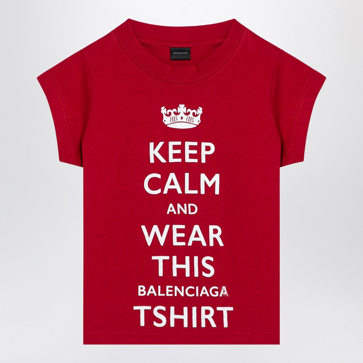 Balenciaga Red cropped t-shirt Keep Calm Balenciaga
