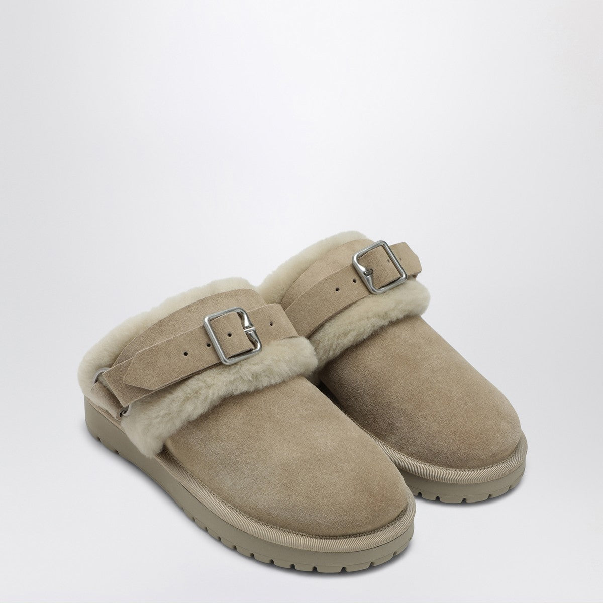 Burberry Chubby mule in suede and beige shearling Burberry