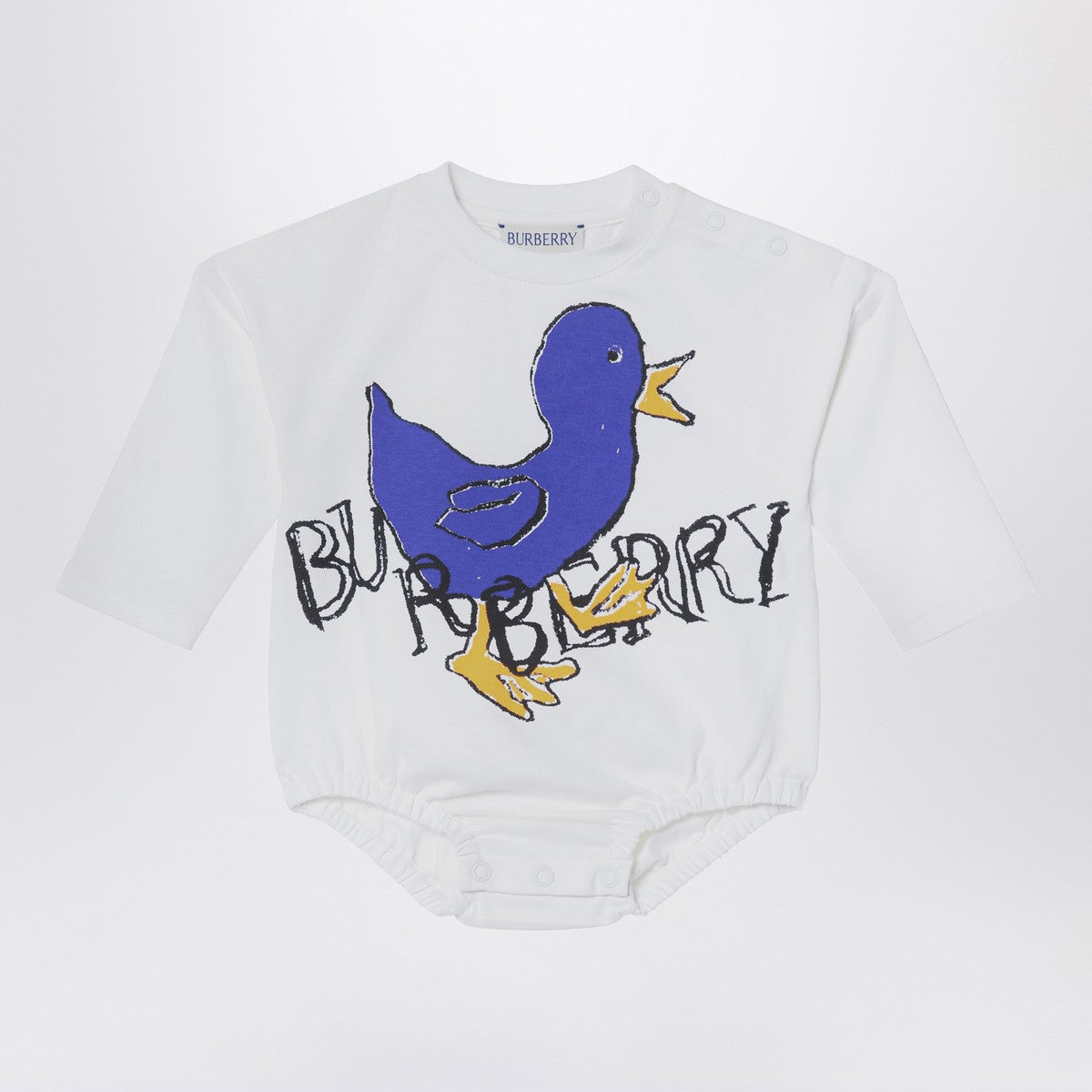 Burberry White sleepsuit with logo print Burberry