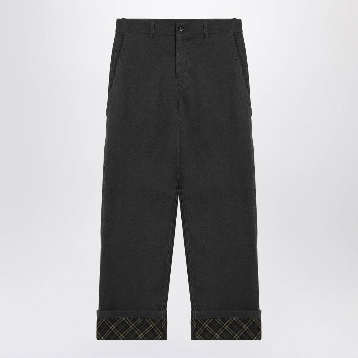 Burberry Black trousers with Check pattern lapels Burberry