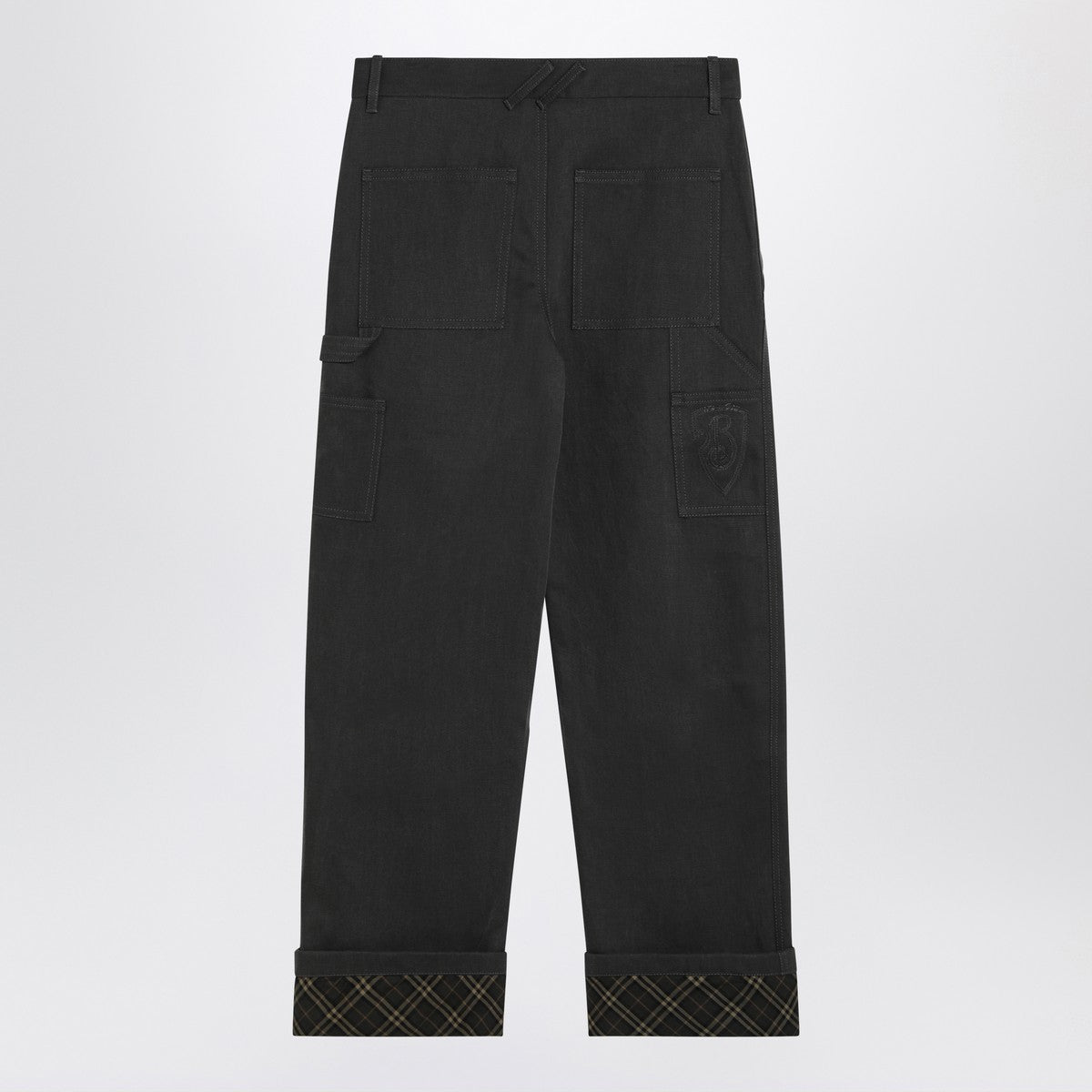 Burberry Black trousers with Check pattern lapels Burberry