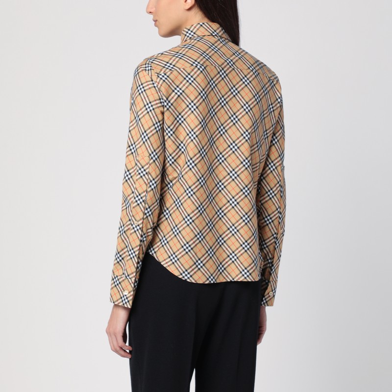 Burberry Beige button-down shirt with Check pattern Burberry