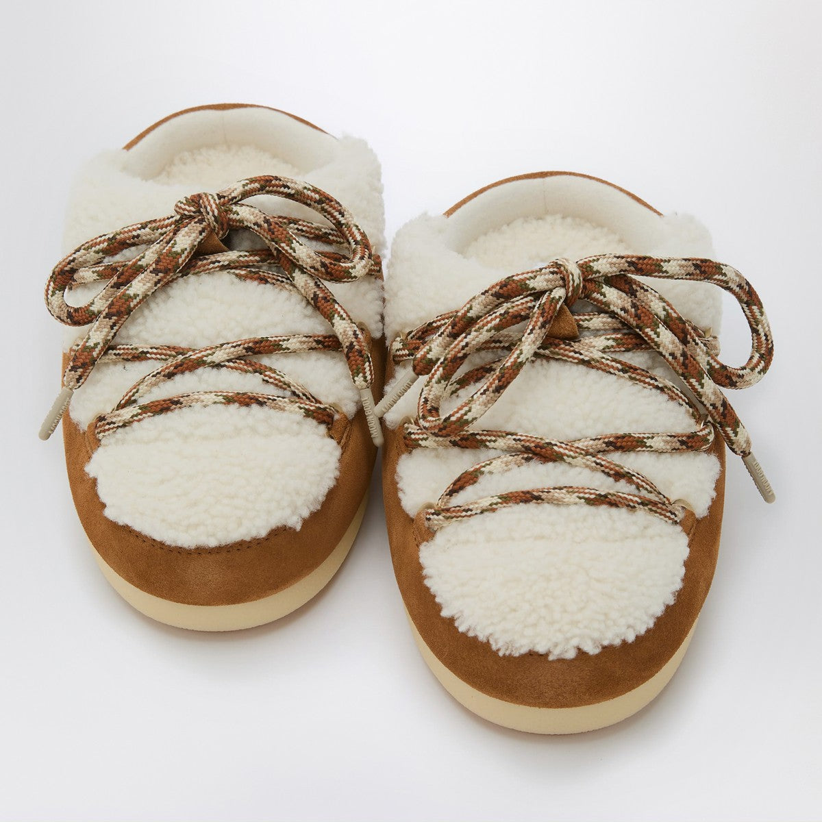 Moon Boot White shearling and suede mules Moon Boot