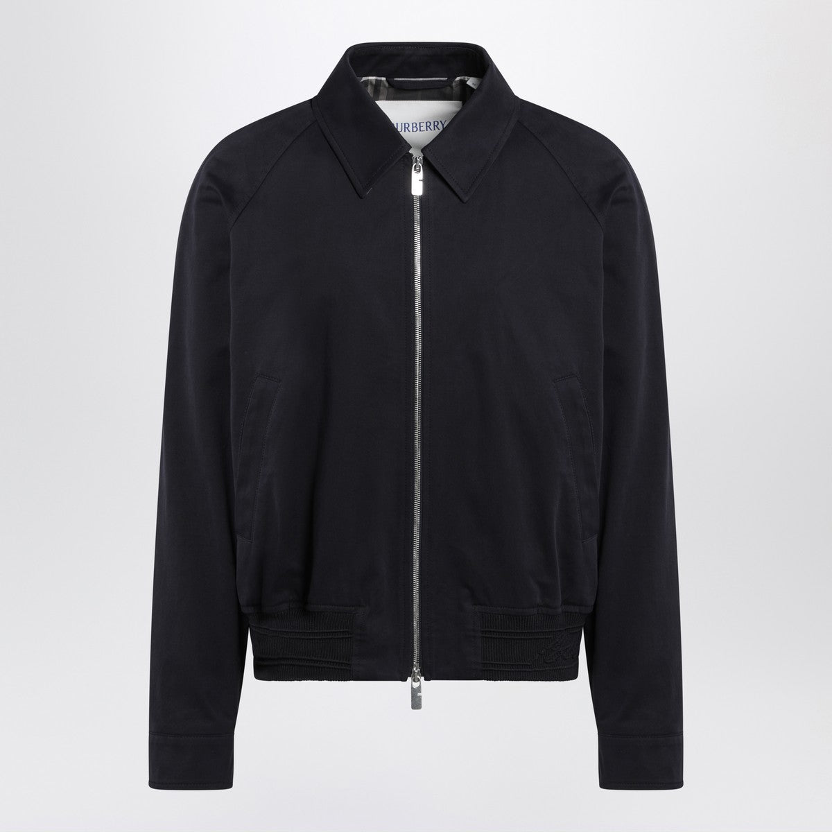 Burberry Harrington Jacket Navy Blue in Cotton Burberry