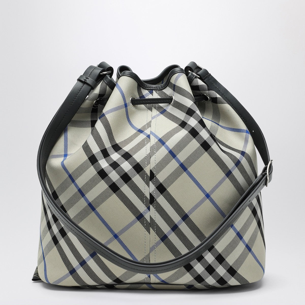 Burberry Medium bucket bag with Lichen-colour Check pattern Burberry