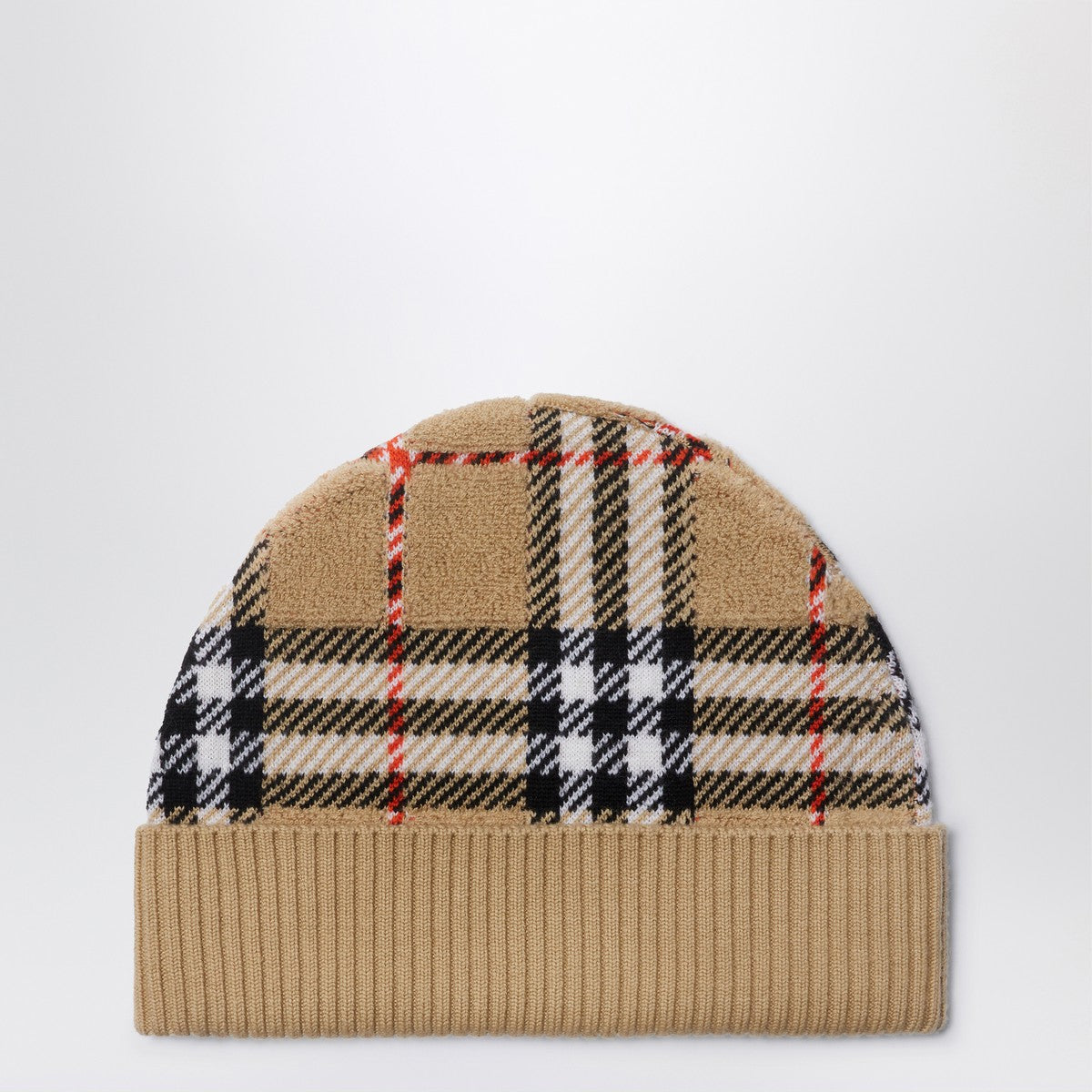 Burberry Sand-colored beanie with Check pattern Burberry