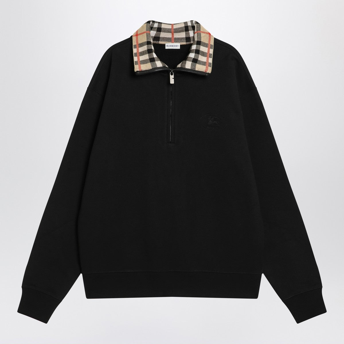 Burberry Half-zip sweatshirt black in cotton Burberry
