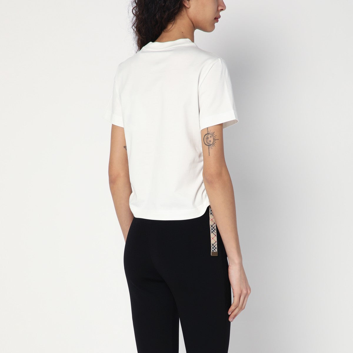 Burberry White T-shirt with check pattern detail Burberry