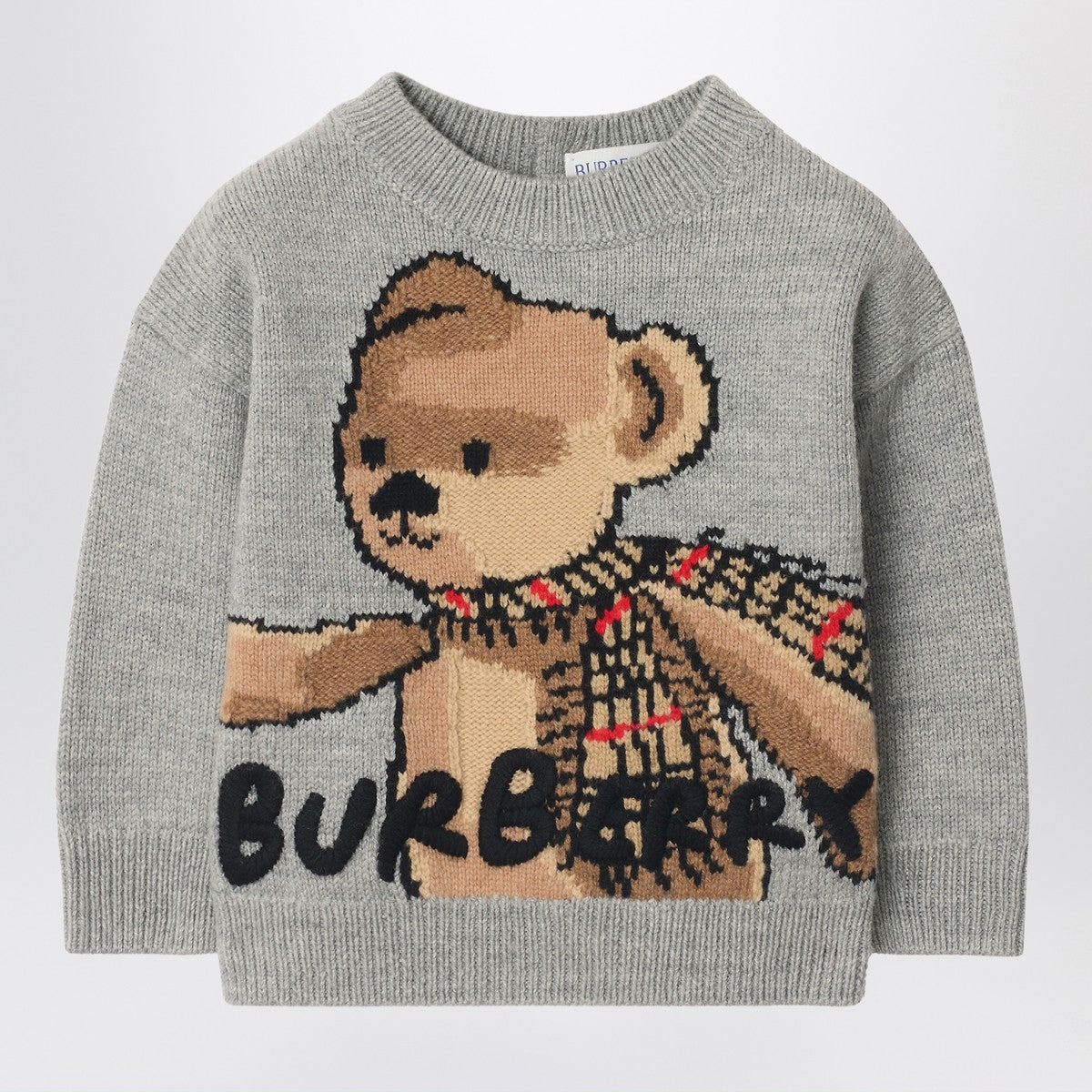 Burberry Grey jumper in wool with Thomas bear and friends Burberry